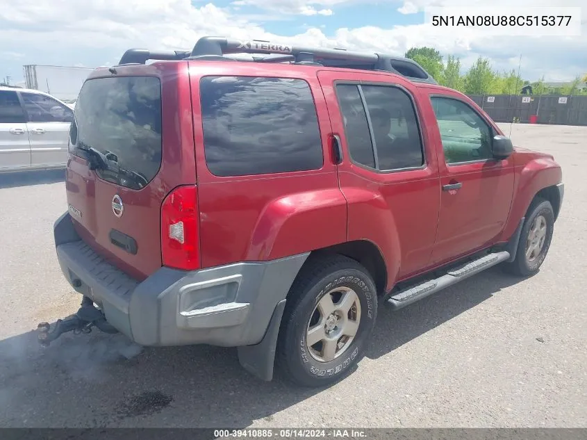 2008 Nissan Xterra S VIN: 5N1AN08U88C515377 Lot: 39410885