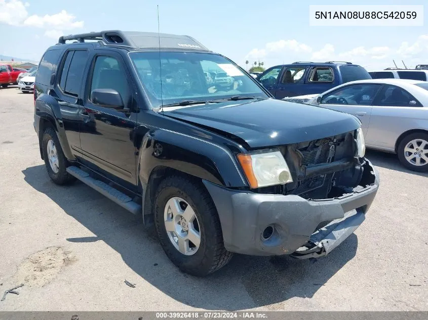 2008 Nissan Xterra S VIN: 5N1AN08U88C542059 Lot: 39926418