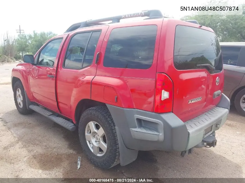 2008 Nissan Xterra S VIN: 5N1AN08U48C507874 Lot: 40168475