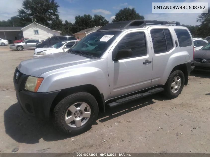 5N1AN08W48C508752 2008 Nissan Xterra S