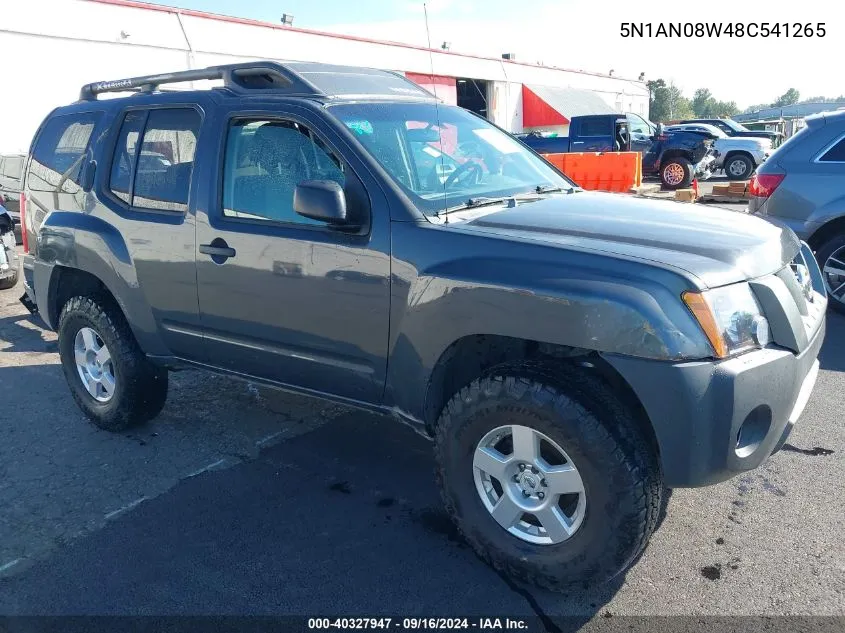 2008 Nissan Xterra S VIN: 5N1AN08W48C541265 Lot: 40327947