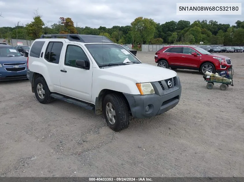 2008 Nissan Xterra S VIN: 5N1AN08W68C532180 Lot: 40433353