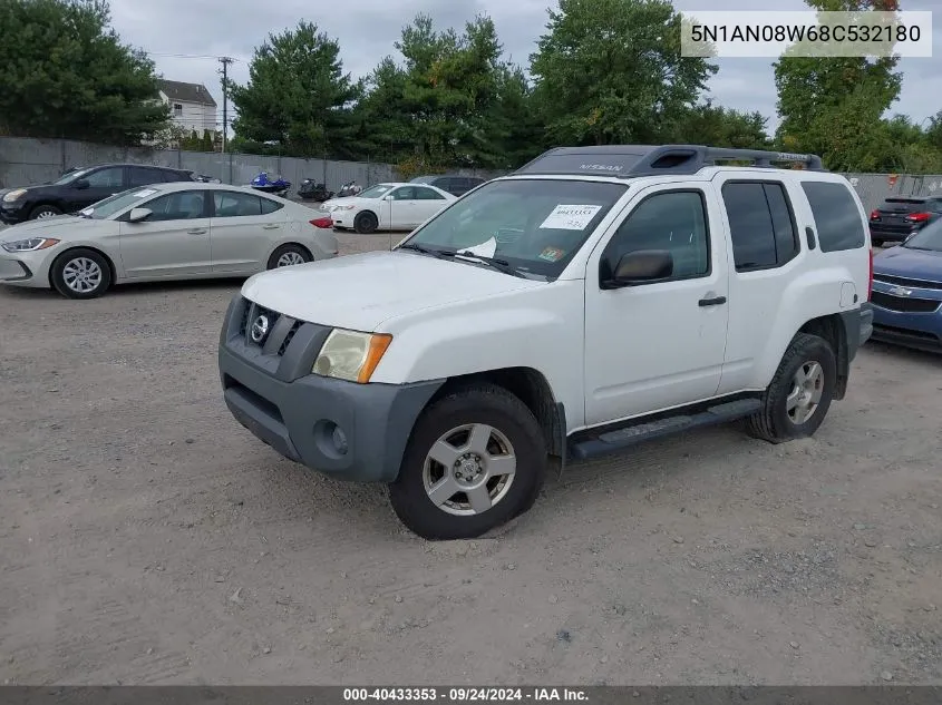 2008 Nissan Xterra S VIN: 5N1AN08W68C532180 Lot: 40433353