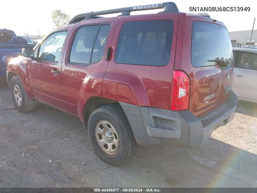 2008 Nissan Xterra X VIN: 5N1AN08U68C513949 Lot: 40455077