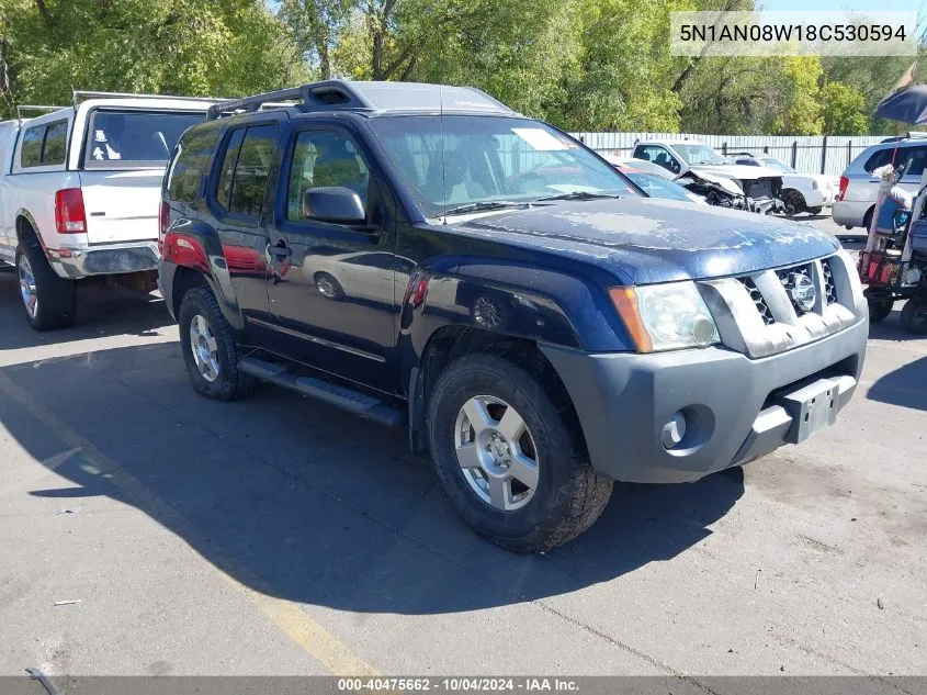 2008 Nissan Xterra S VIN: 5N1AN08W18C530594 Lot: 40475662