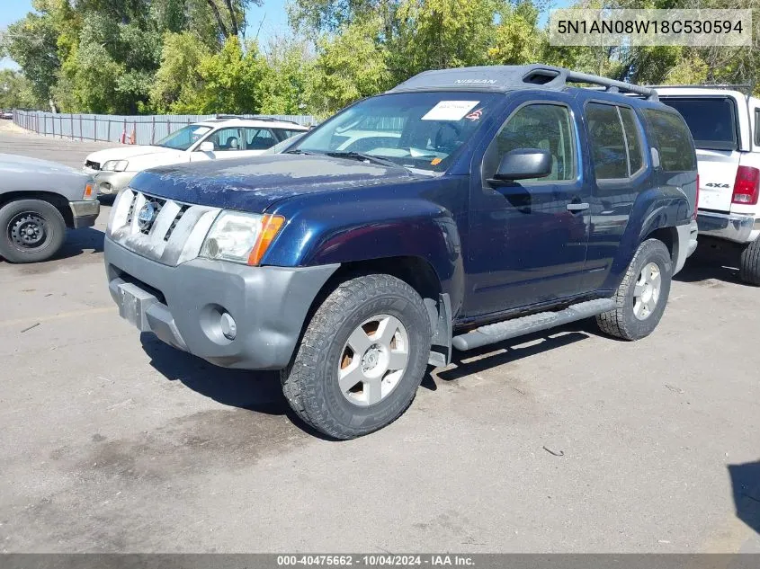 2008 Nissan Xterra S VIN: 5N1AN08W18C530594 Lot: 40475662