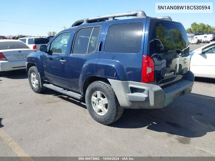 2008 Nissan Xterra S VIN: 5N1AN08W18C530594 Lot: 40475662