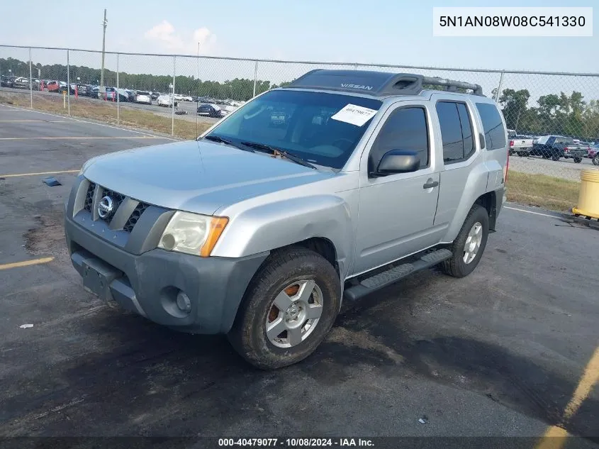 2008 Nissan Xterra S VIN: 5N1AN08W08C541330 Lot: 40479077