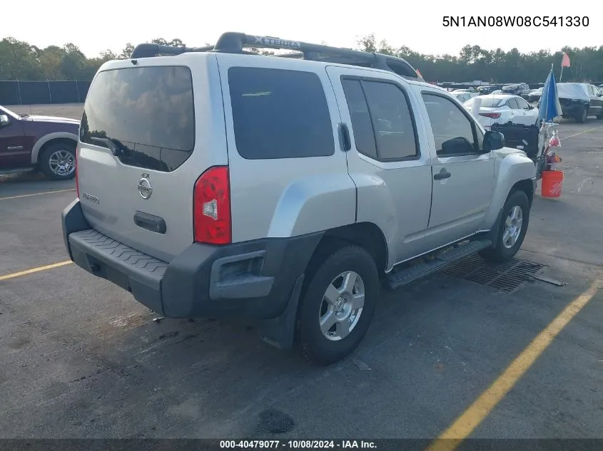 2008 Nissan Xterra S VIN: 5N1AN08W08C541330 Lot: 40479077