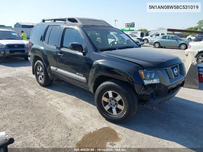 2008 Nissan Xterra Off Road VIN: 5N1AN08W58C531019 Lot: 40529158