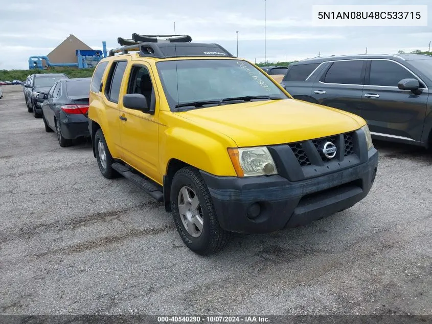 2008 Nissan Xterra S VIN: 5N1AN08U48C533715 Lot: 40540290