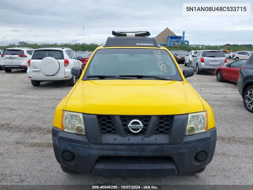 2008 Nissan Xterra S VIN: 5N1AN08U48C533715 Lot: 40540290