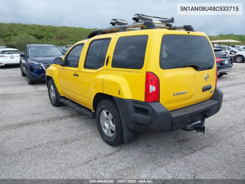 2008 Nissan Xterra S VIN: 5N1AN08U48C533715 Lot: 40540290