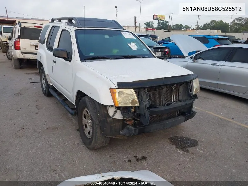 2008 Nissan Xterra Off Road/S/Se VIN: 5N1AN08U58C525512 Lot: 40540448