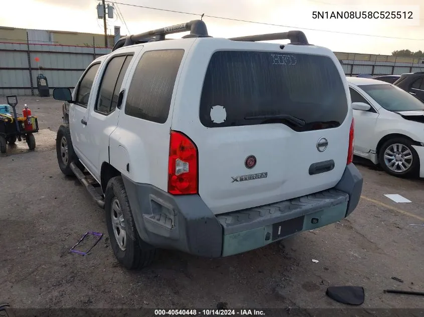 2008 Nissan Xterra Off Road/S/Se VIN: 5N1AN08U58C525512 Lot: 40540448