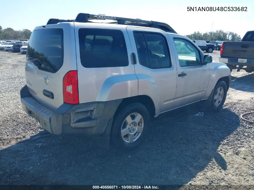 2008 Nissan Xterra S VIN: 5N1AN08U48C533682 Lot: 40556071