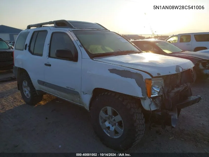 2008 Nissan Xterra Off Road VIN: 5N1AN08W28C541006 Lot: 40581002