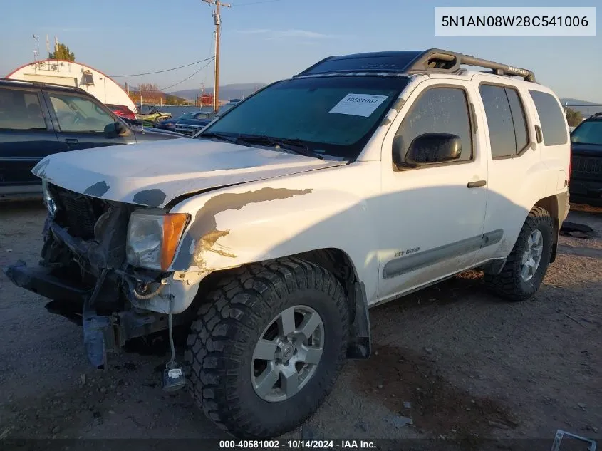 2008 Nissan Xterra Off Road VIN: 5N1AN08W28C541006 Lot: 40581002