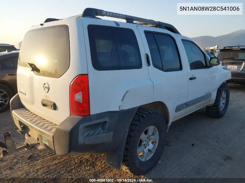 2008 Nissan Xterra Off Road VIN: 5N1AN08W28C541006 Lot: 40581002