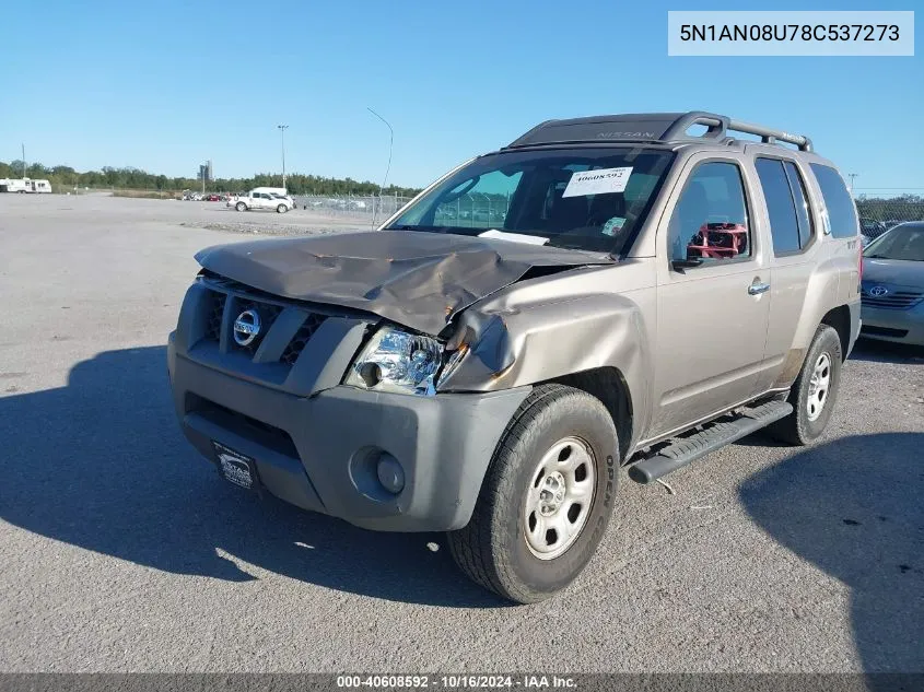 2008 Nissan Xterra X VIN: 5N1AN08U78C537273 Lot: 40608592