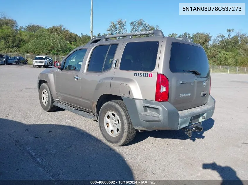 2008 Nissan Xterra X VIN: 5N1AN08U78C537273 Lot: 40608592