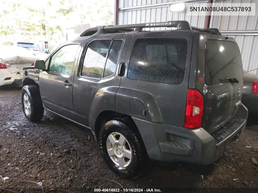 2008 Nissan Xterra X VIN: 5N1AN08U48C537893 Lot: 40614922