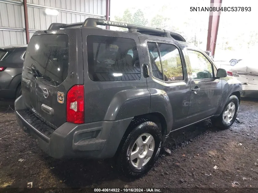 2008 Nissan Xterra X VIN: 5N1AN08U48C537893 Lot: 40614922