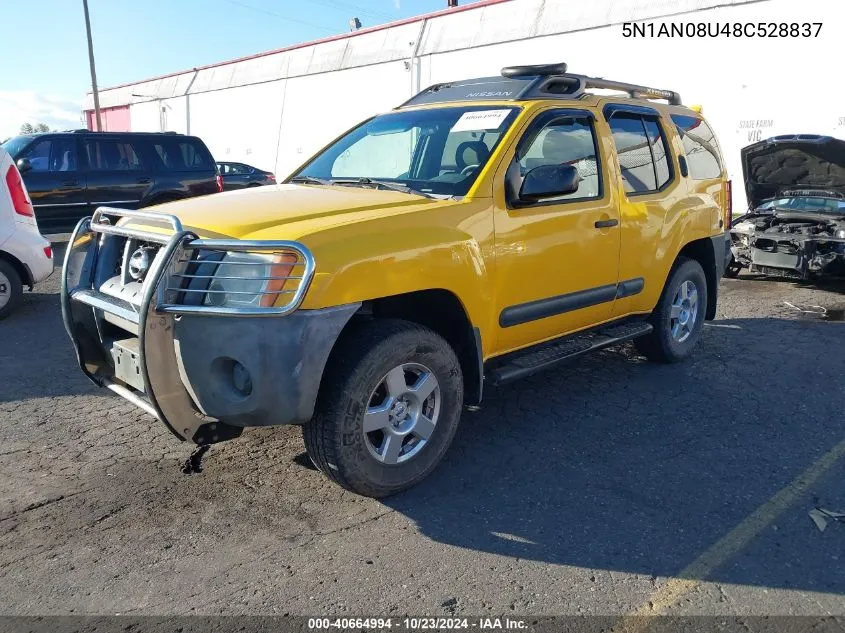 2008 Nissan Xterra S VIN: 5N1AN08U48C528837 Lot: 40664994