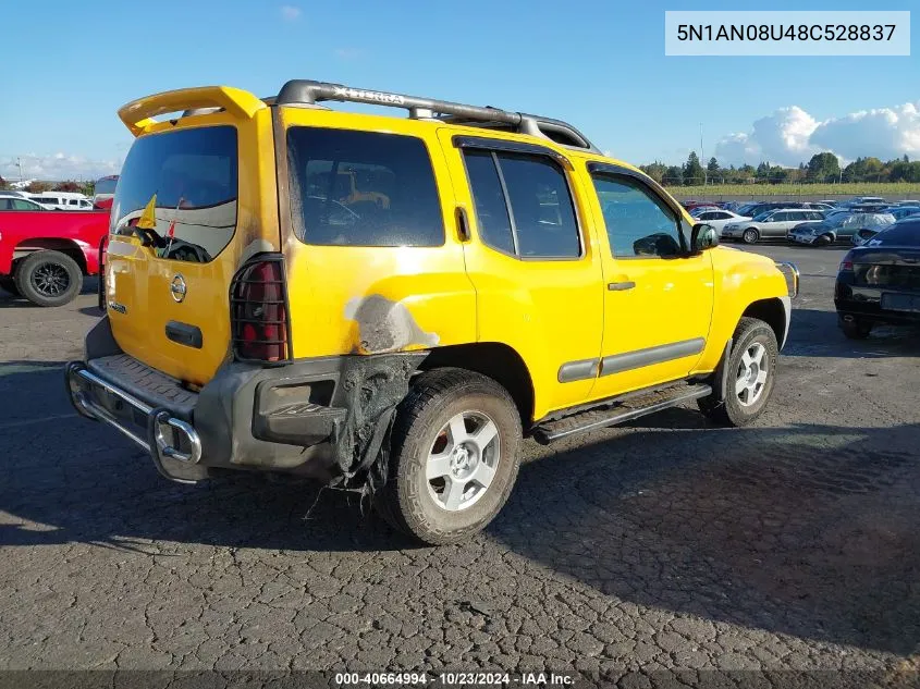 2008 Nissan Xterra S VIN: 5N1AN08U48C528837 Lot: 40664994