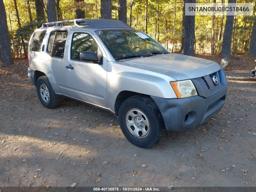 2008 Nissan Xterra X VIN: 5N1AN08U08C518466 Lot: 40735578