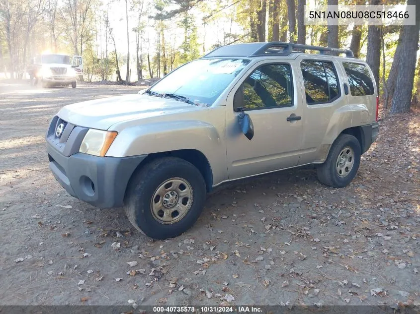 2008 Nissan Xterra X VIN: 5N1AN08U08C518466 Lot: 40735578