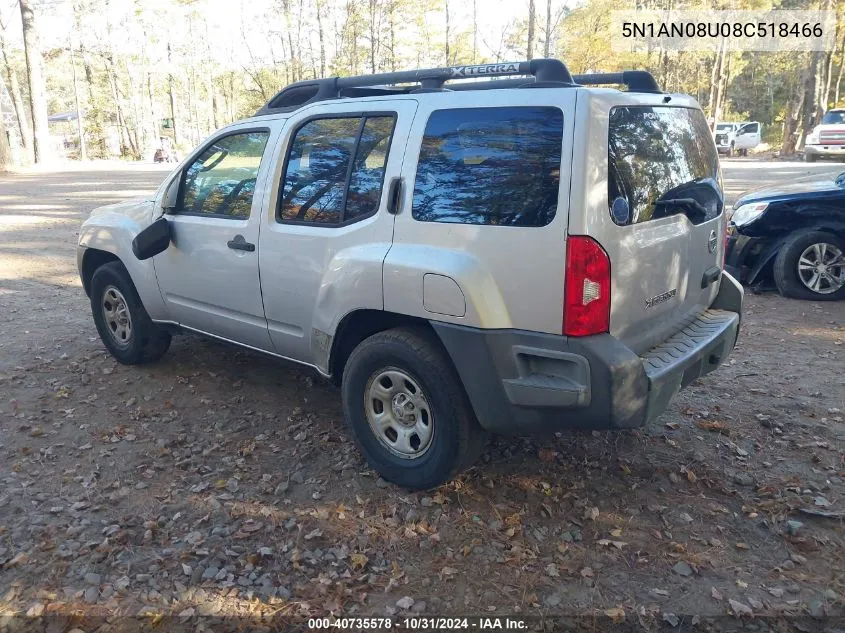 2008 Nissan Xterra X VIN: 5N1AN08U08C518466 Lot: 40735578