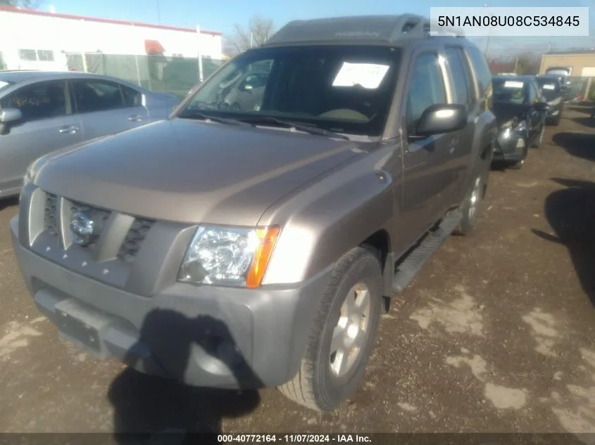 2008 Nissan Xterra S VIN: 5N1AN08U08C534845 Lot: 40772164