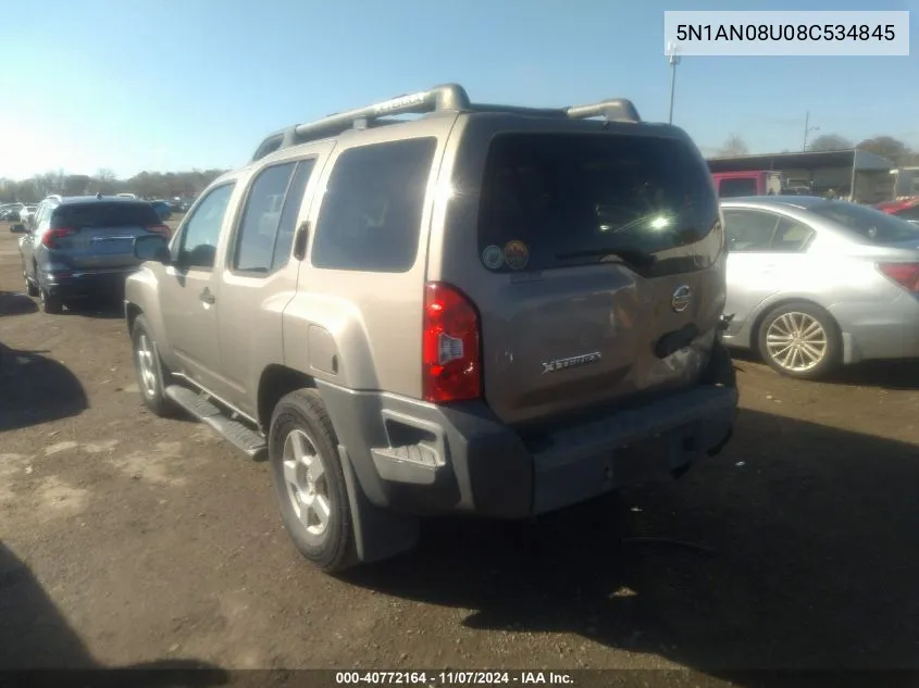 2008 Nissan Xterra S VIN: 5N1AN08U08C534845 Lot: 40772164