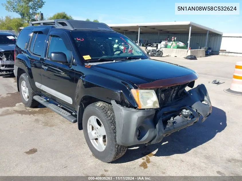 2008 Nissan Xterra Se VIN: 5N1AN08W58C532624 Lot: 40835263