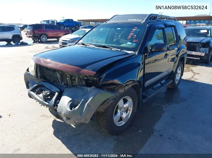 2008 Nissan Xterra Se VIN: 5N1AN08W58C532624 Lot: 40835263