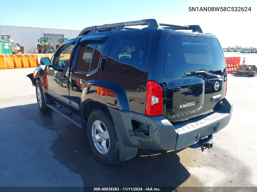 2008 Nissan Xterra Se VIN: 5N1AN08W58C532624 Lot: 40835263