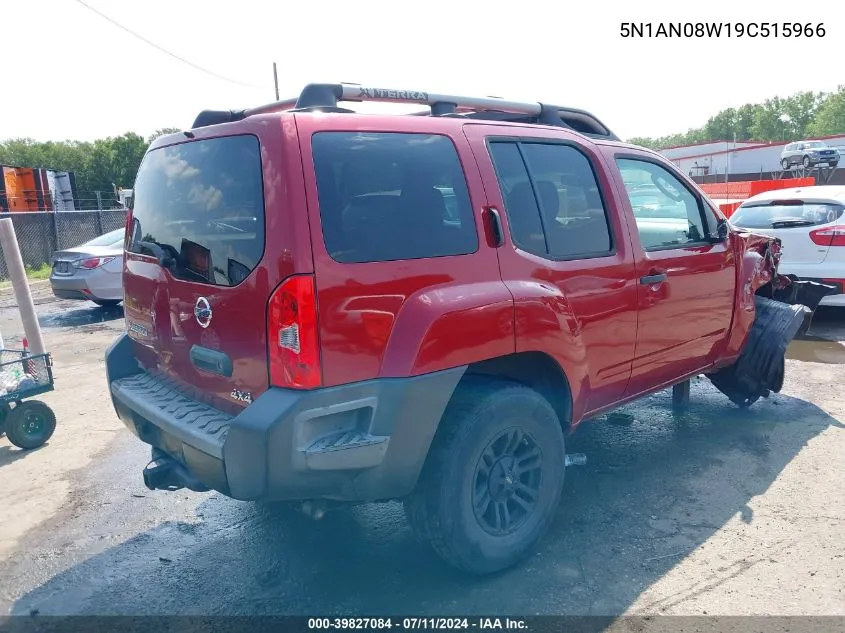 2009 Nissan Xterra S VIN: 5N1AN08W19C515966 Lot: 39827084