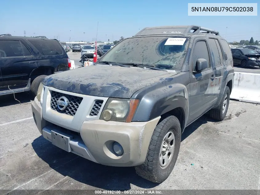 2009 Nissan Xterra X VIN: 5N1AN08U79C502038 Lot: 40192100