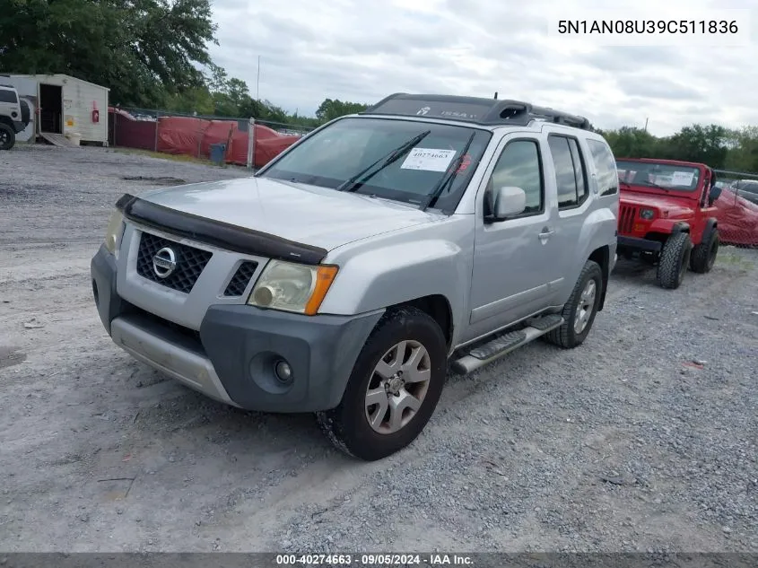 5N1AN08U39C511836 2009 Nissan Xterra Off Road/S/Se