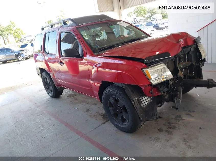 2009 Nissan Xterra Off Road/S/Se VIN: 5N1AN08U49C502448 Lot: 40285315