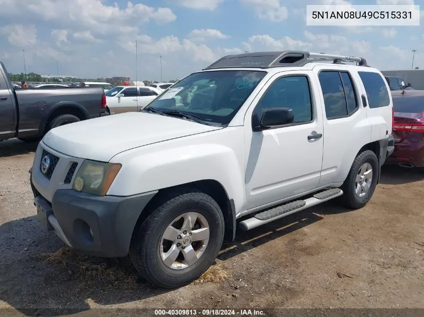 2009 Nissan Xterra S VIN: 5N1AN08U49C515331 Lot: 40309813