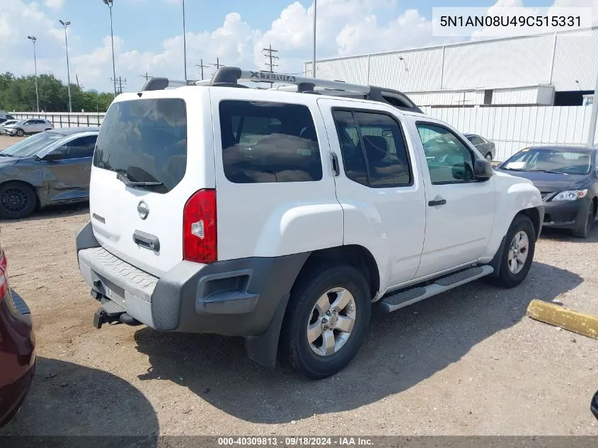 2009 Nissan Xterra S VIN: 5N1AN08U49C515331 Lot: 40309813