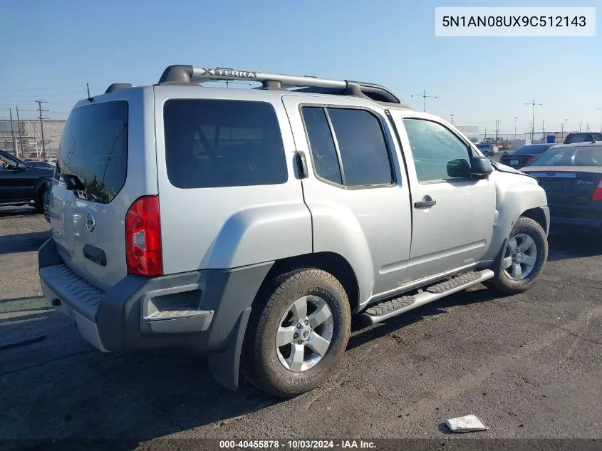 2009 Nissan Xterra S VIN: 5N1AN08UX9C512143 Lot: 40455878