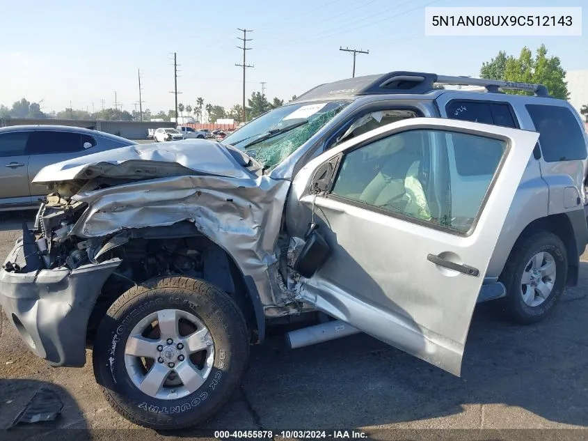 2009 Nissan Xterra S VIN: 5N1AN08UX9C512143 Lot: 40455878