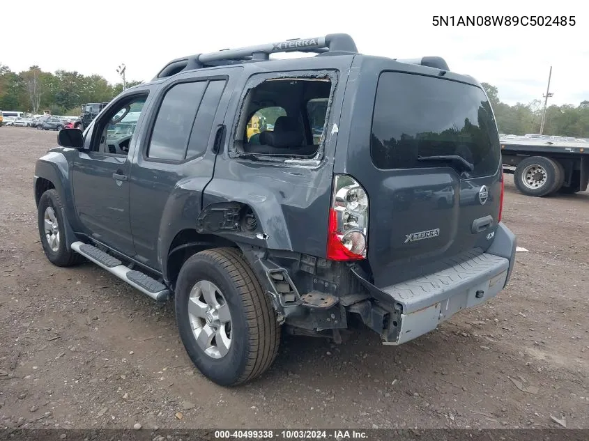 2009 Nissan Xterra S VIN: 5N1AN08W89C502485 Lot: 40499338