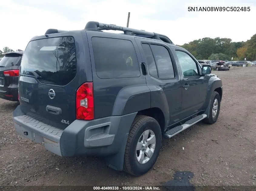 2009 Nissan Xterra S VIN: 5N1AN08W89C502485 Lot: 40499338