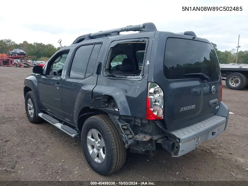 2009 Nissan Xterra S VIN: 5N1AN08W89C502485 Lot: 40499338