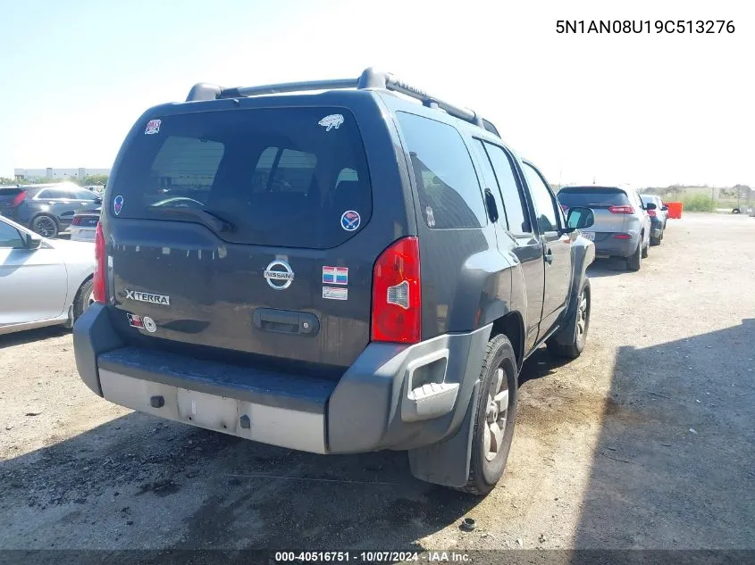 2009 Nissan Xterra S VIN: 5N1AN08U19C513276 Lot: 40516751