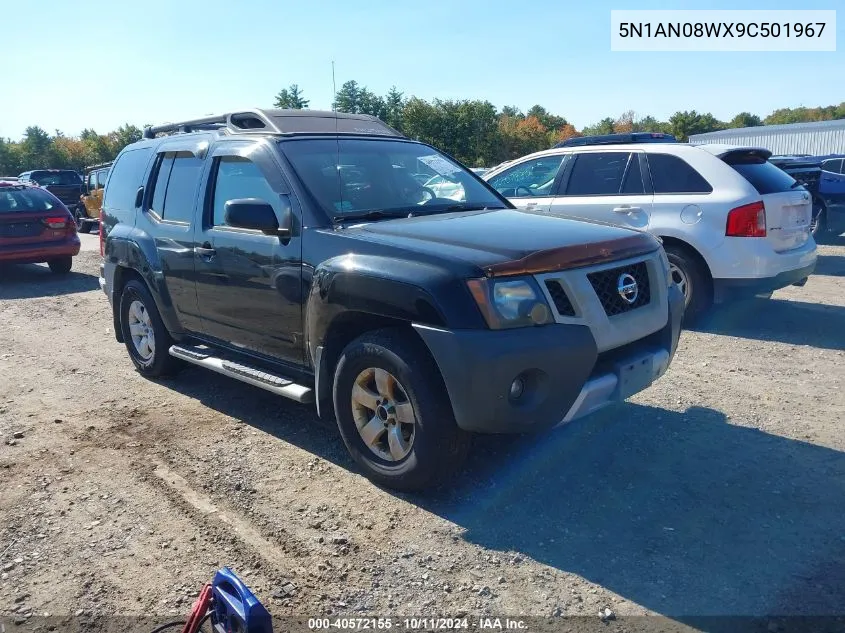 2009 Nissan Xterra S VIN: 5N1AN08WX9C501967 Lot: 40572155